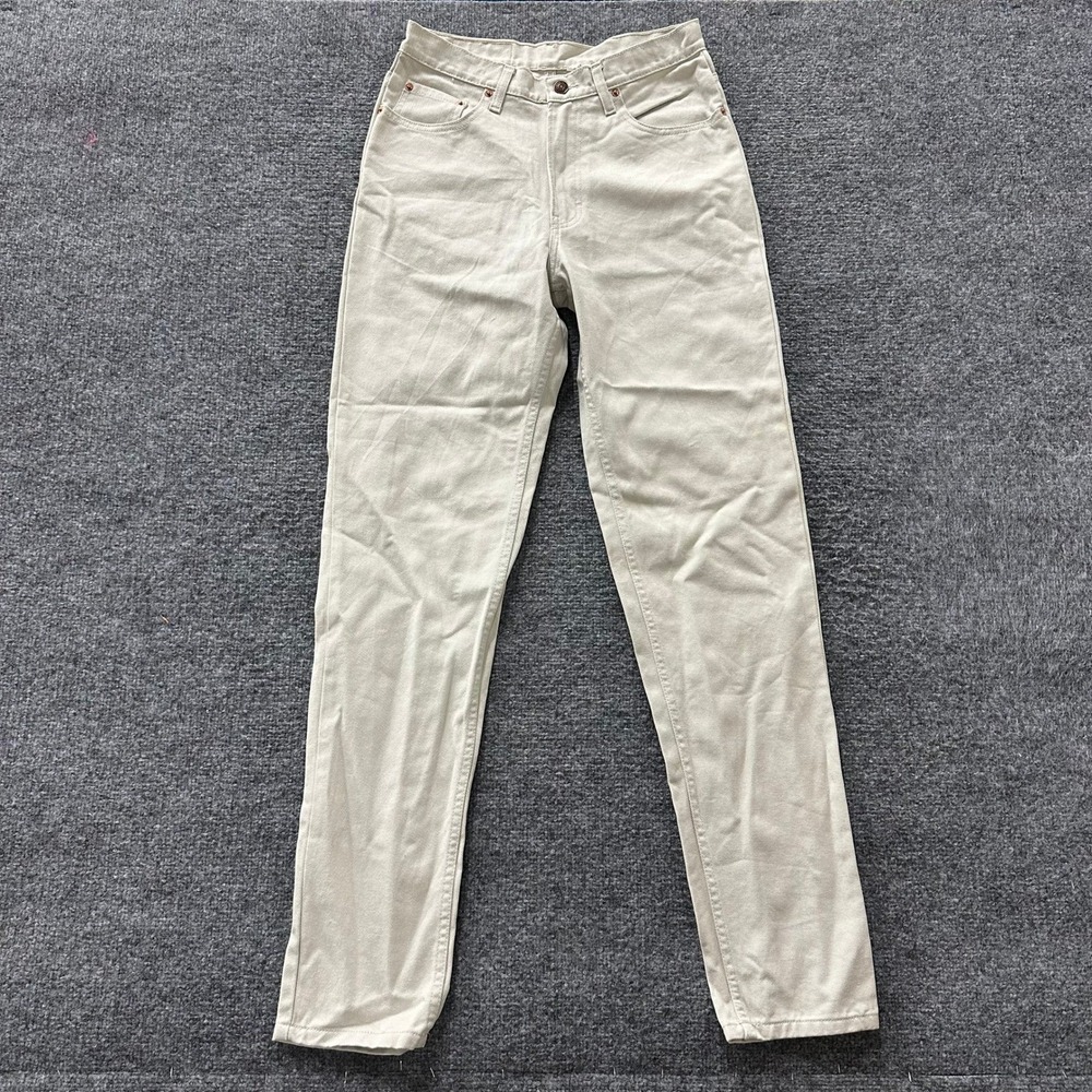 Jordache Jeans Womens Size 9/10 Beige Cotton Classic Fit Straight Leg High Rise